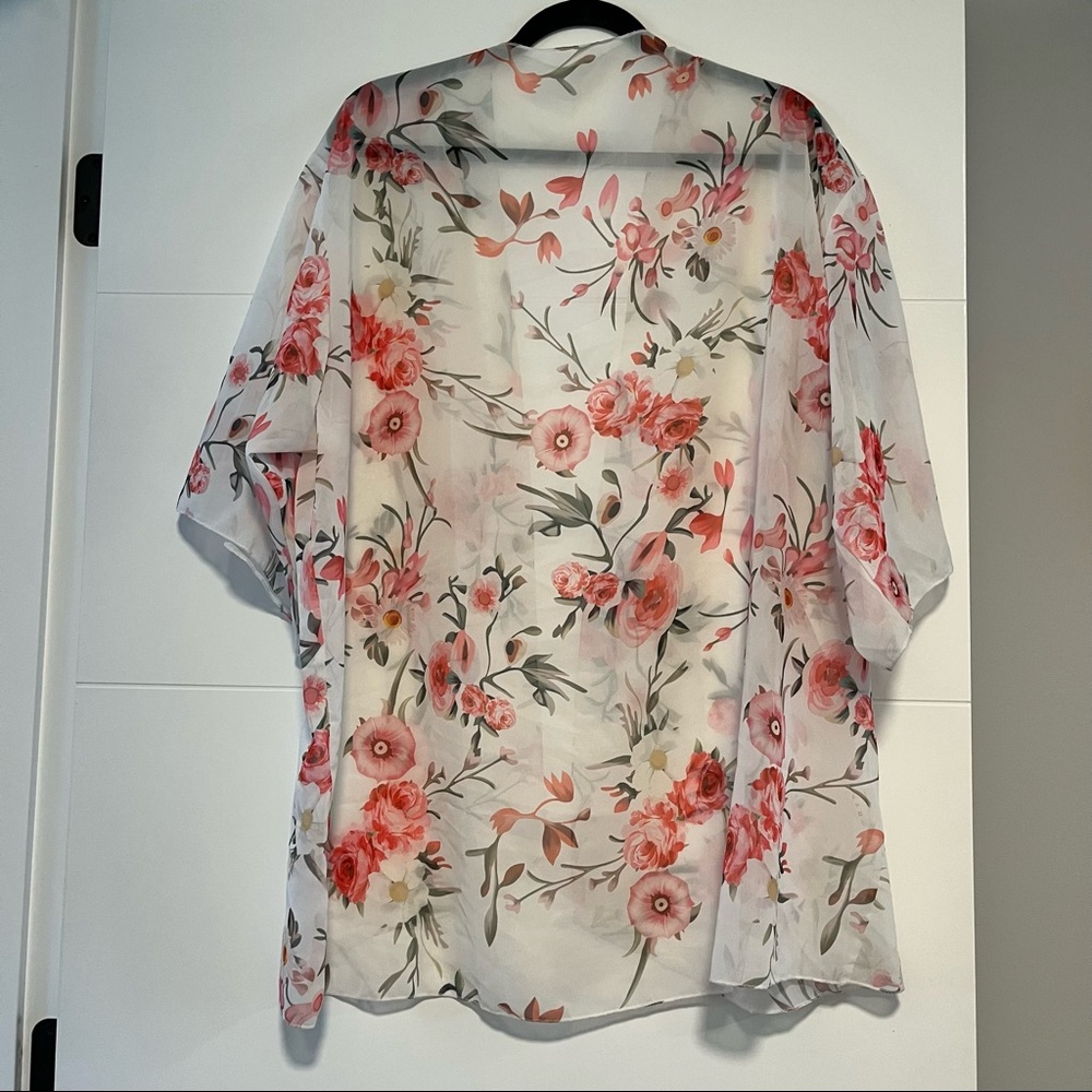 Floral Open Robe Coverup Top